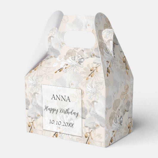 軽いクリームに白いラン フェイバーボックス (正面サイド)