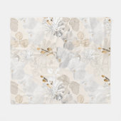 軽いクリームに白いラン フリースブランケット (正面(横))