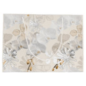 軽いクリームに白いラン ラージペーパーバッグ (裏面)