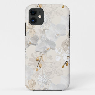 軽いクリームに白いラン iPhone 11 ケース