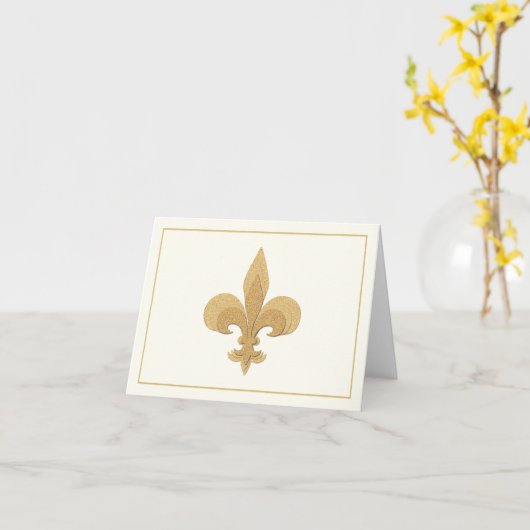 軽いクリーム色のメッセージカードのアヤメ カード (黄色い花)