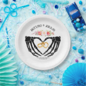 軽いゴシック様式のスケルトン結婚ハンド ペーパープレート (パーティー)