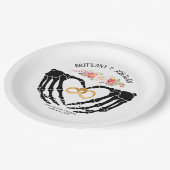 軽いゴシック様式のスケルトン結婚ハンド ペーパープレート (アングル)