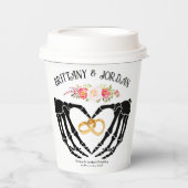 軽いゴシック様式のスケルトン結婚ハンド 紙コップ (正面)