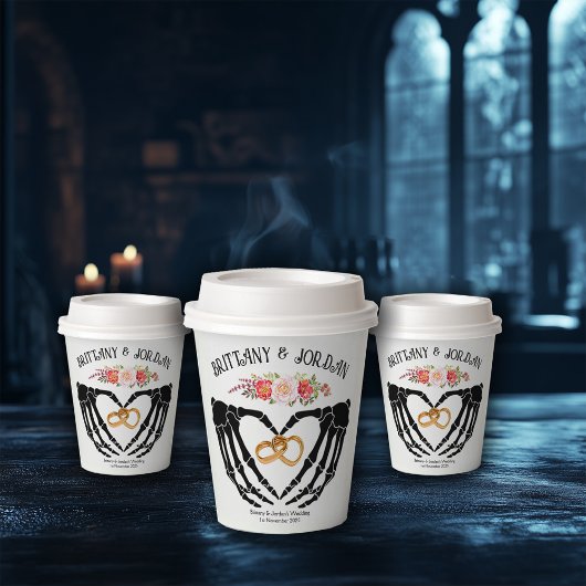軽いゴシック様式のスケルトン結婚ハンド 紙コップ