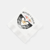 軽いゴシック様式のスケルトン結婚ハンド 縁ありカクテルナプキン (角)