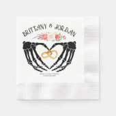 軽いゴシック様式のスケルトン結婚ハンド 縁ありカクテルナプキン (正面)
