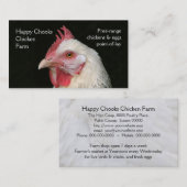 軽いサセックスの白い雌鶏の写真 名刺 (正面/裏面)