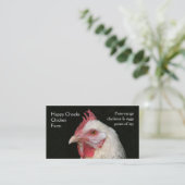 軽いサセックスの白い雌鶏の写真 名刺 (スタンド正面)