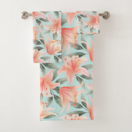 軽いサンゴ桃のフローラバスタオルセット バスタオルセット