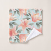 軽いサンゴ桃のフローラバスタオルセット バスタオルセット (ウォッシュタオル)