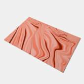 軽いサーモントーンの波状の布、赤い曲線 ドアマット (アングル)