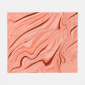 軽いサーモントーンの波状の布、赤い曲線 フリースブランケット (正面(横))