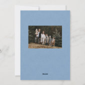 軽いシンプル青のツイードのフレームのクリスマス写真 シーズンカード (裏面)