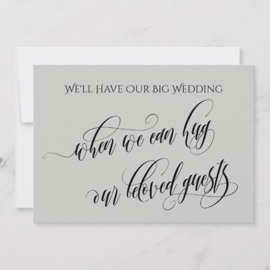 軽いセージときに私たちはあなたを延期したハグ結婚できる 招待状 (正面)