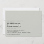 軽いセージときに私たちはあなたを延期したハグ結婚できる 招待状 (裏面)