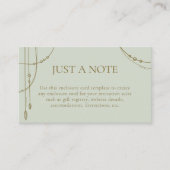 軽いセージ緑のボホビーズドレープ結婚ド エンクロージャーカード (正面)