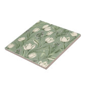 軽いセージ離れグリーンのチューリップ タイル (側面)