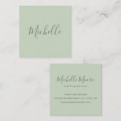 軽いセージ·グリーンのミニマリフェミニンスト スクエア名刺 (正面/裏面)
