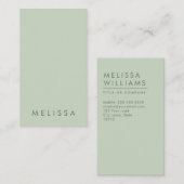 軽いセージ·グリーン·ミニマモダンリストの縦横 名刺 (正面/裏面)