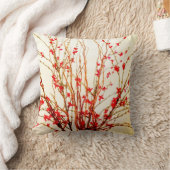 軽いタンの装飾用クッションの赤い花 クッション (ブランケット)