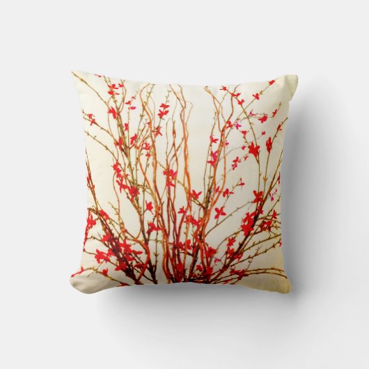 軽いタンの装飾用クッションの赤い花 クッション (正面)