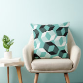 軽いティール（緑がかった色）で六角を無色の部分と混ぜる クッション (椅子)