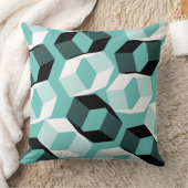 軽いティール（緑がかった色）で六角を無色の部分と混ぜる クッション (ブランケット)