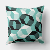 軽いティール（緑がかった色）で六角を無色の部分と混ぜる クッション (裏面)