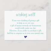 軽いティール(緑がかった色)ウィッシングウェルウェディングカード エンクロージャーカード (正面)