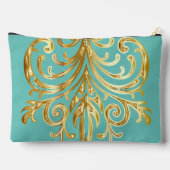 軽いティール（緑がかった色）、クリスマスプレゼント機関®大 アクセサリーポーチ (裏面)