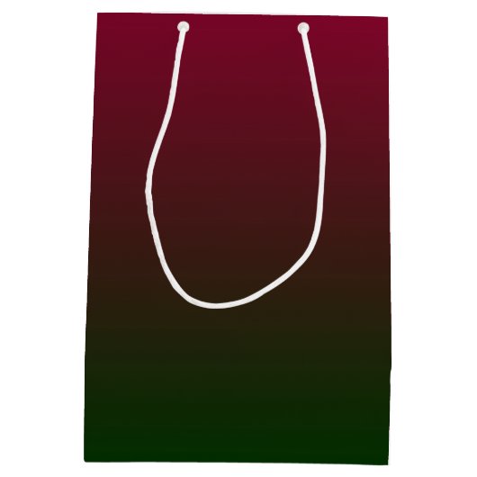 軽いハートのグラデーションでパーソナライズなクリスマス ミディアムペーパーバッグ (裏面)