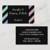 軽いパステルのストライプの建築家の名刺 名刺 (正面/裏面)