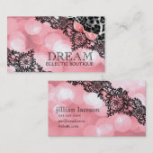軽いヒョウ及びレースの甘いピンクの真珠の311夢 名刺 (正面/裏面)