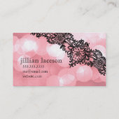 軽いヒョウ及びレースの甘いピンクの真珠の311夢 名刺 (裏面)