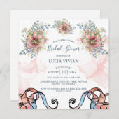 軽いピンクの波状の乱雑なブライダルシャワーの招待 セーブザデート (正面/裏面)