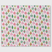 軽いピンクカラフルの可愛いクリスマスバウツ ラッピングペーパー (フラット)