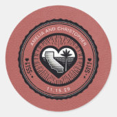 軽いブルゴーニュのカリフォルニアパスポート ラウンドシール (正面)