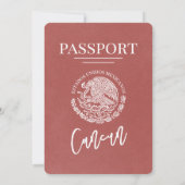 軽いブルゴーニュのカンクン結婚パスポート 招待状 (裏面)