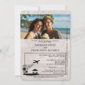 軽いブルゴーニュ・ドミニカ共和国パスポ結婚ート 招待状 (正面)