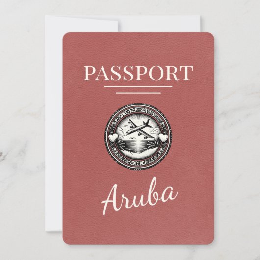 軽いブルゴーニュArubaパスポート日付を保存 セーブザデート (正面)