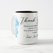 軽いブルーフローラルサンキューママのギフトアイデア ツートーンマグカップ (正面左)
