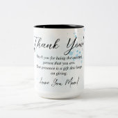 軽いブルーフローラルサンキューママのギフトアイデア ツートーンマグカップ (中央)