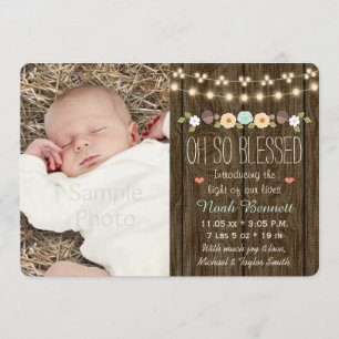 軽いベビーの発表のティール(緑がかった色)の秋の素朴な一連 案内状