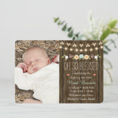 軽いベビーの発表のティール(緑がかった色)の秋の素朴な一連 案内状 (スタンド正面)