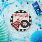 軽いボーダーが付いているギター記録および音楽ノート ペーパープレート (パーティー)