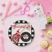 軽いボーダーが付いているギター記録および音楽ノート ペーパープレート (パーティー)