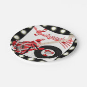 軽いボーダーが付いているギター記録および音楽ノート ペーパープレート (アングル)