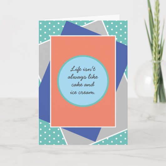 軽いユーモアのある勇気付けられる カード (正面)