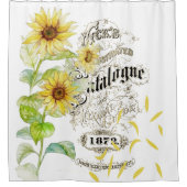 軽いヴィンテージひまわりシャワーカーテン シャワーカーテン (正面)